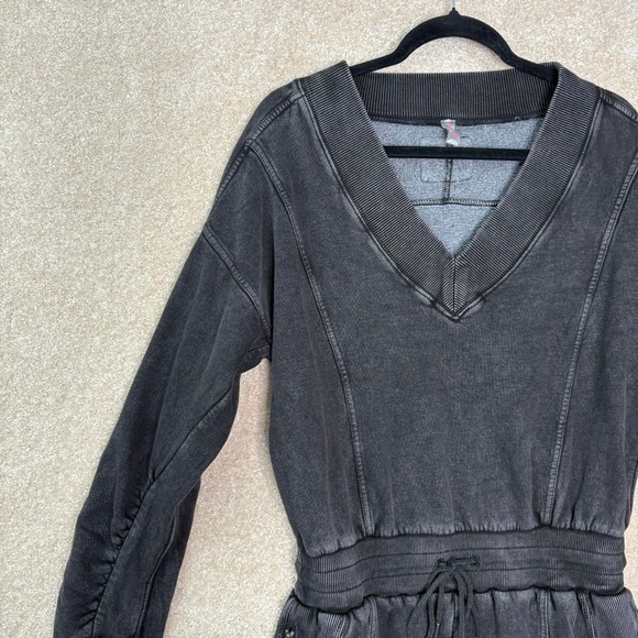 FREE PEOPLE MOVEMENT Intercept Romper Women's Medium Washed Black - Picture 3 of 13